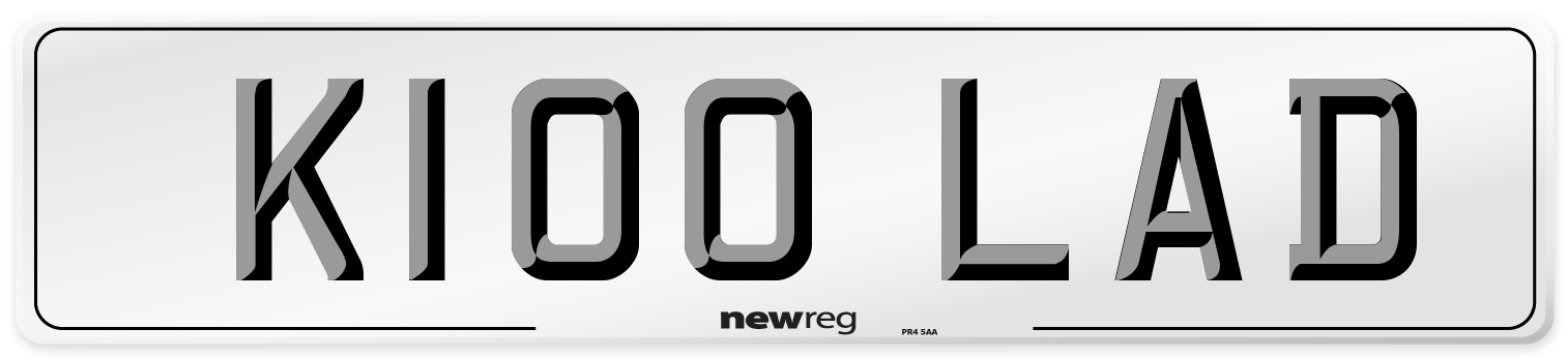K100 LAD Number Plate from New Reg